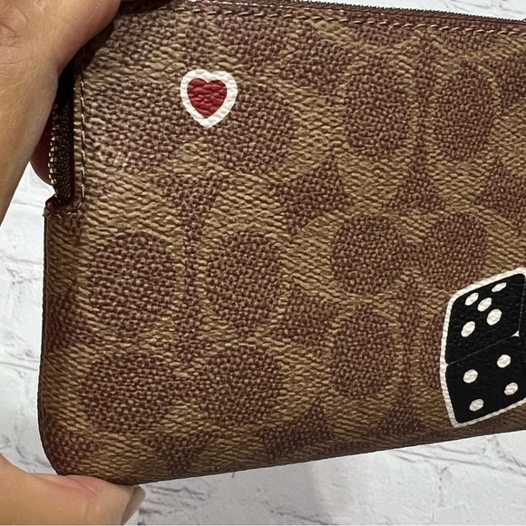 COACH Corner Zip Wristlet In Signature Canvas With Rexie Sticker Print NWT - Picture 8 of 14